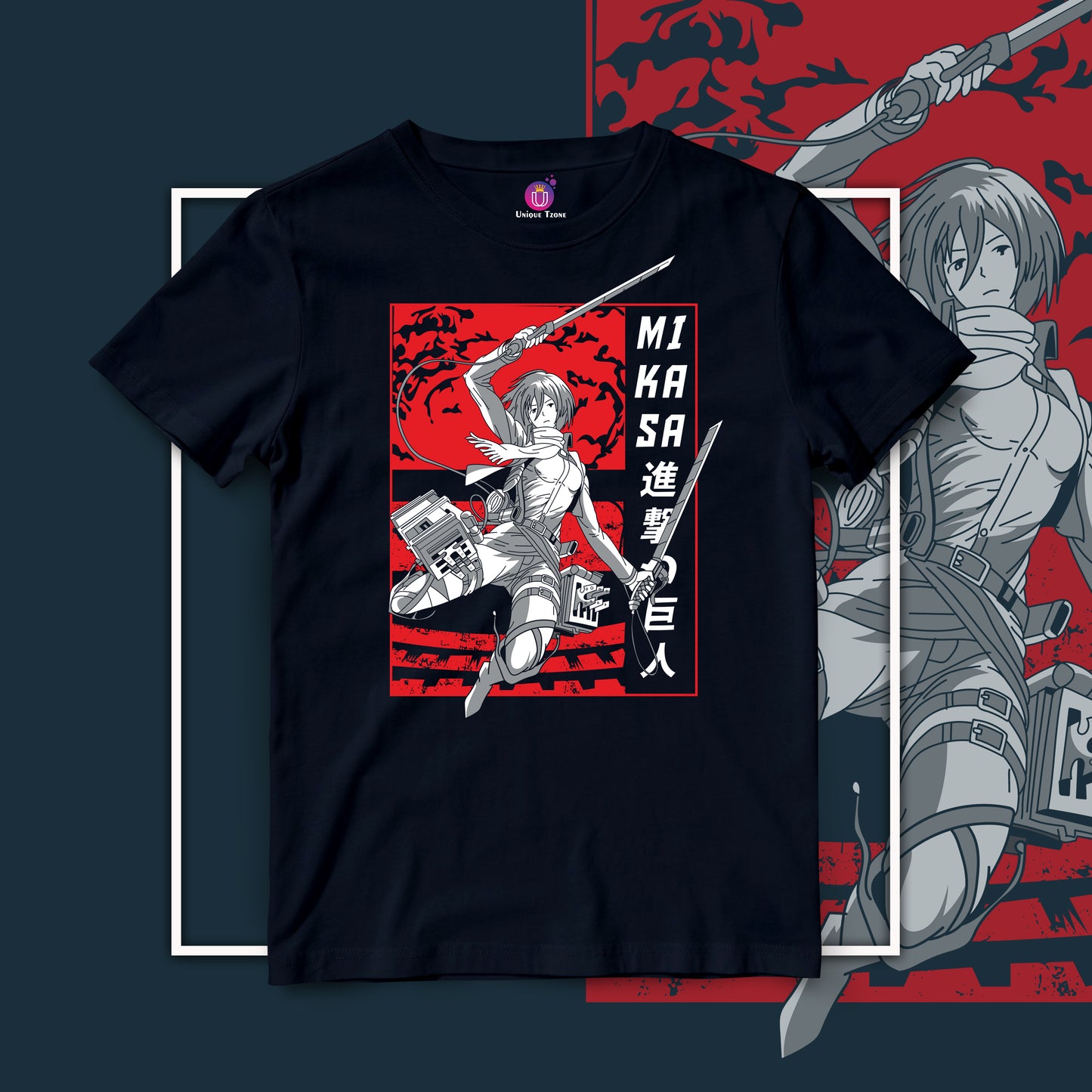 Mikasa Ackerman Attack Of The Titan Round Neck Half Sleeve Unisex Anime Tshirt