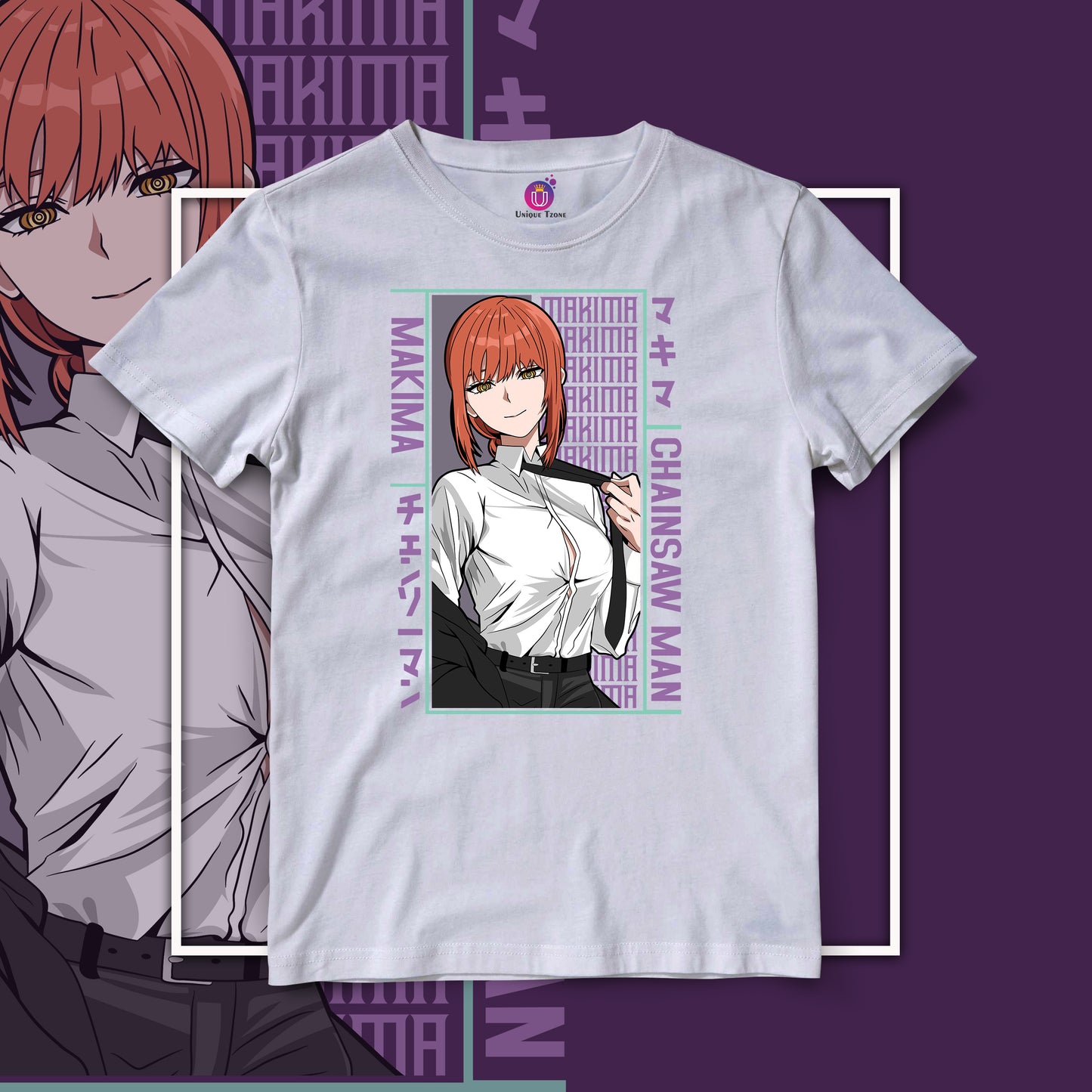 Makima Chainsaw Man Anime Graphics Unisex Cotton Tshirt