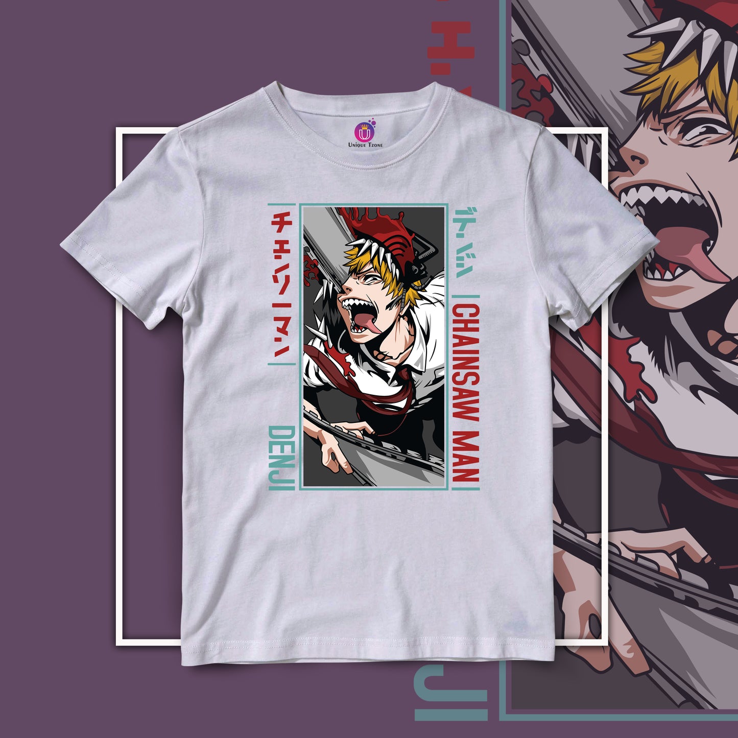 Chainsaw Man Half Sleeve Unisex Anime Graphics Tshirt