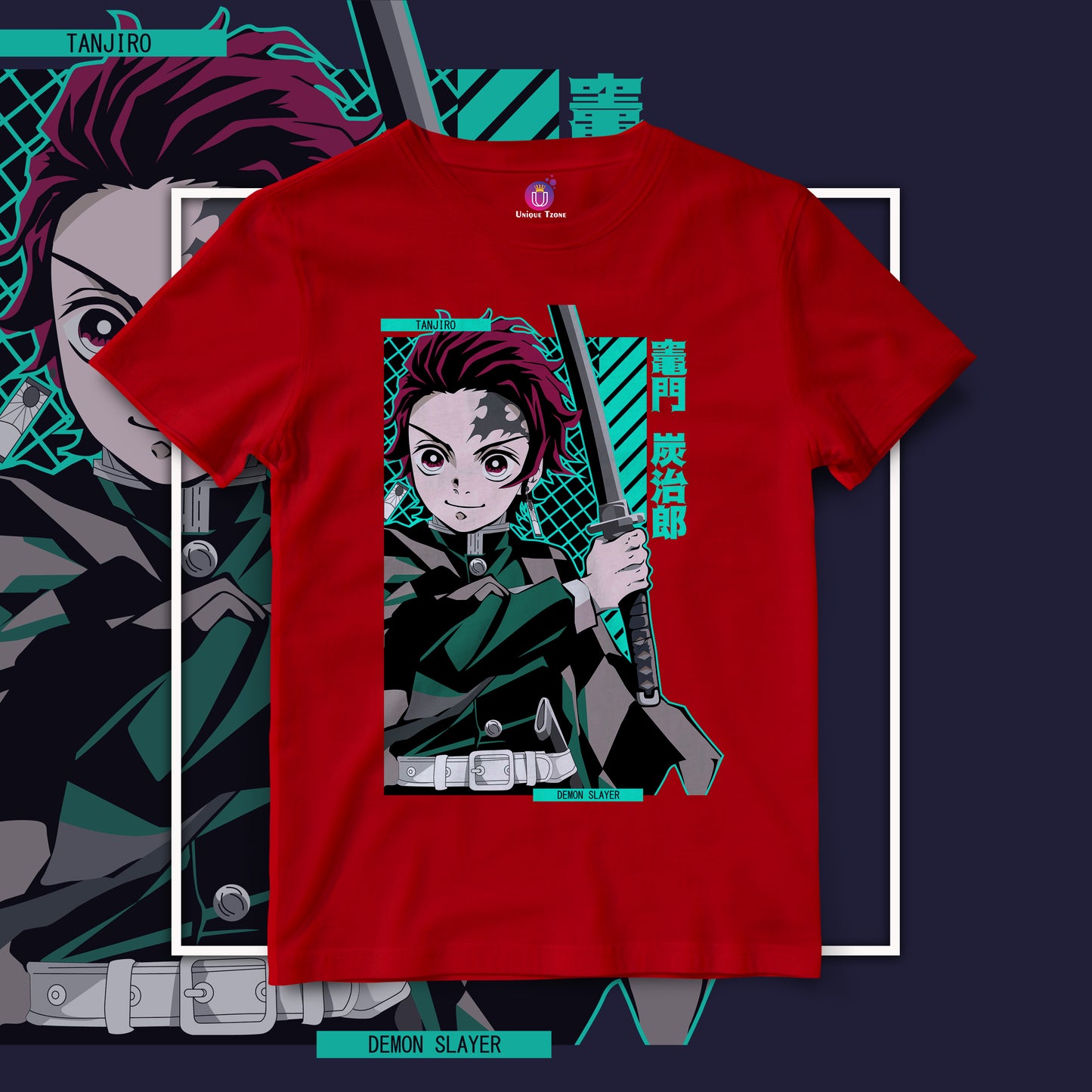 Tanjiro Kamado Demon Slayer Anime Graphics Half Sleeve Unisex Tshirt