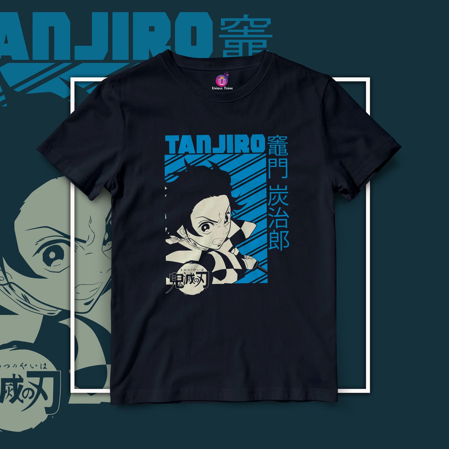 Kamado Tanjiro Demon Hunter Kimetsu No Yaiba Anime Graphics Half Sleeve Round Neck Unisex Tshirt