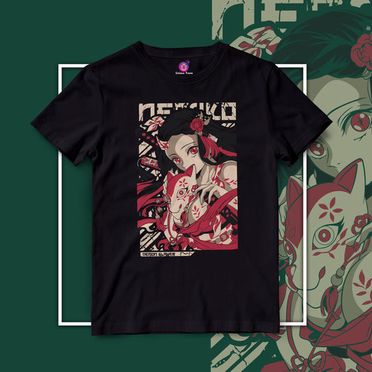 Nezuko Premium Anime Graphics Half Sleeve Round Neck Unisex Cotton Tshirt