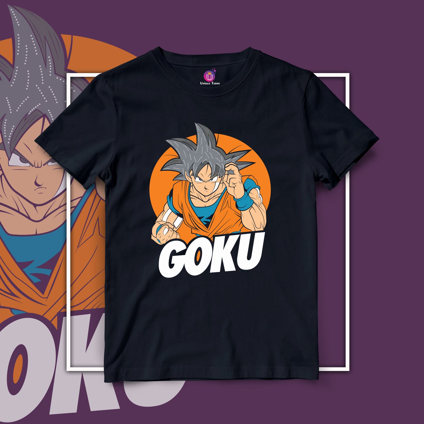 Goku Anime Graphics Dragon Ball Z Half Sleeve Round Neck Unisex Anime Tshirt