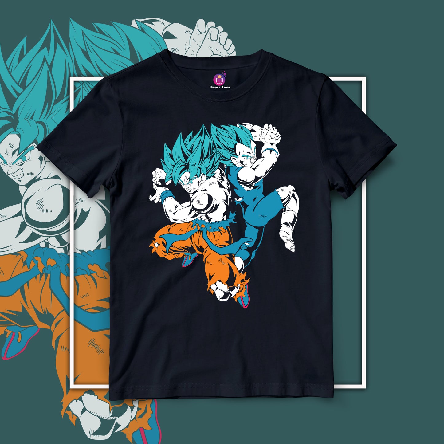 Vegeta Vs Goku Battle Dragonball Z Anime Graphics Half Sleeve Unisex Cotton Tshirt