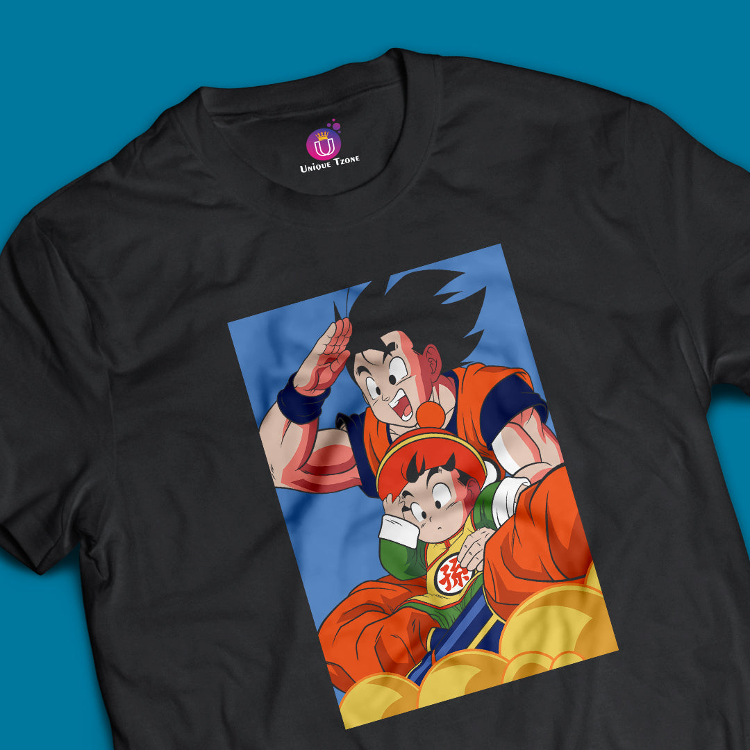 Goku And Goten Dragon Ball Z Half Sleeve Round Neck Unisex Anime Tshirt