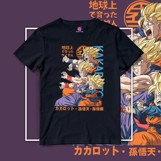 Kakarotto Son Goku Dragon Ball Z Anime Graphics Half Sleeve Round Neck Unisex Cotton Tshirt