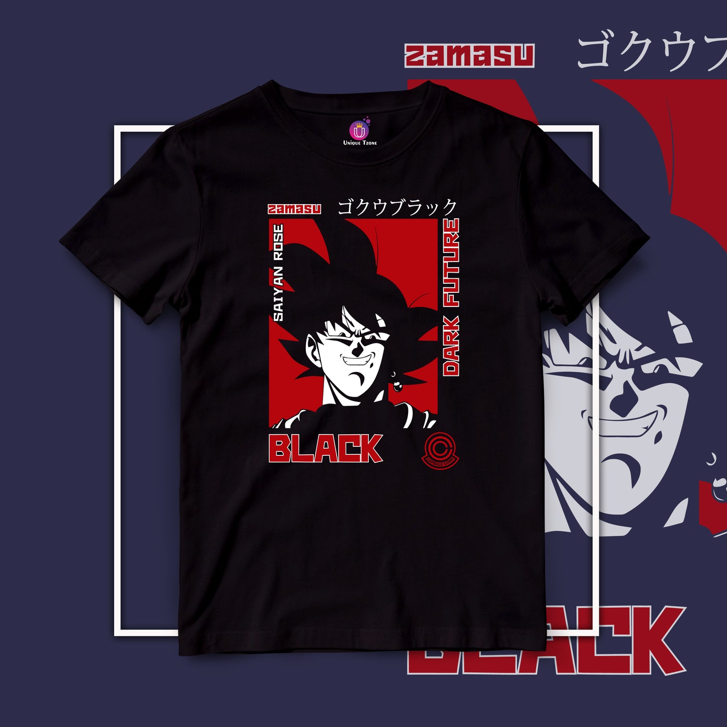 Zamasu Black Dragon Ball Z Half Sleeve Unisex Round Neck Anime Tshirt
