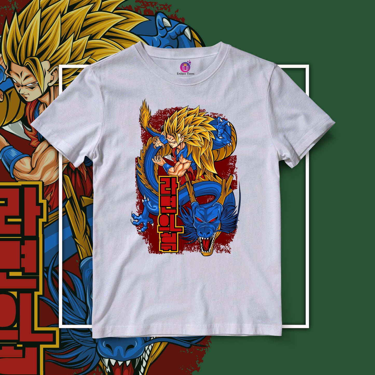 Shenron And Goku Dragon Ball Z Half Sleeve Round Neck Unisex Anime Tshirt