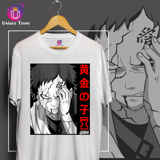 Gaara : The Shinobi Of Sunagakure Anime Graphics Round Neck Half Sleeve Unisex Cotton Tshirt