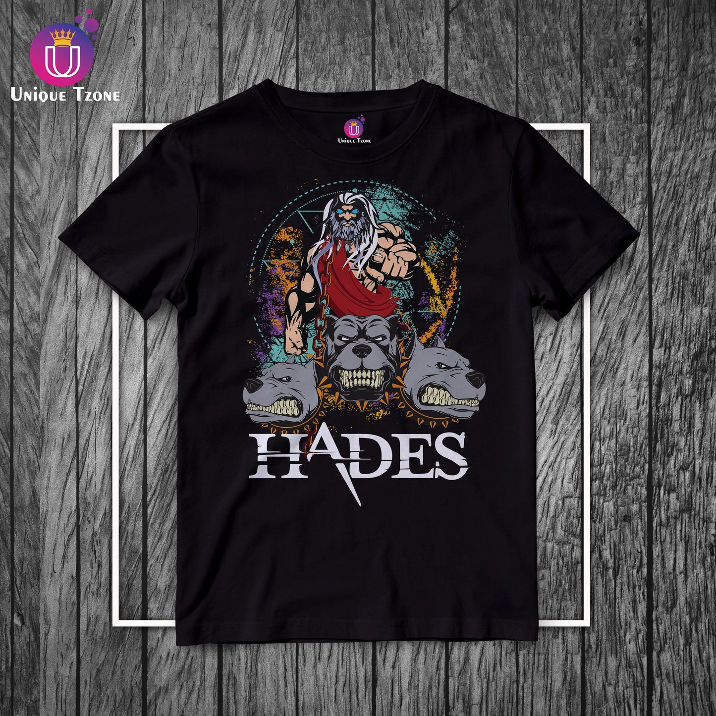 Hades The God Of The Death Unique Graphics Round Neck Half Sleeve Unisex Black Cotton Tshirt