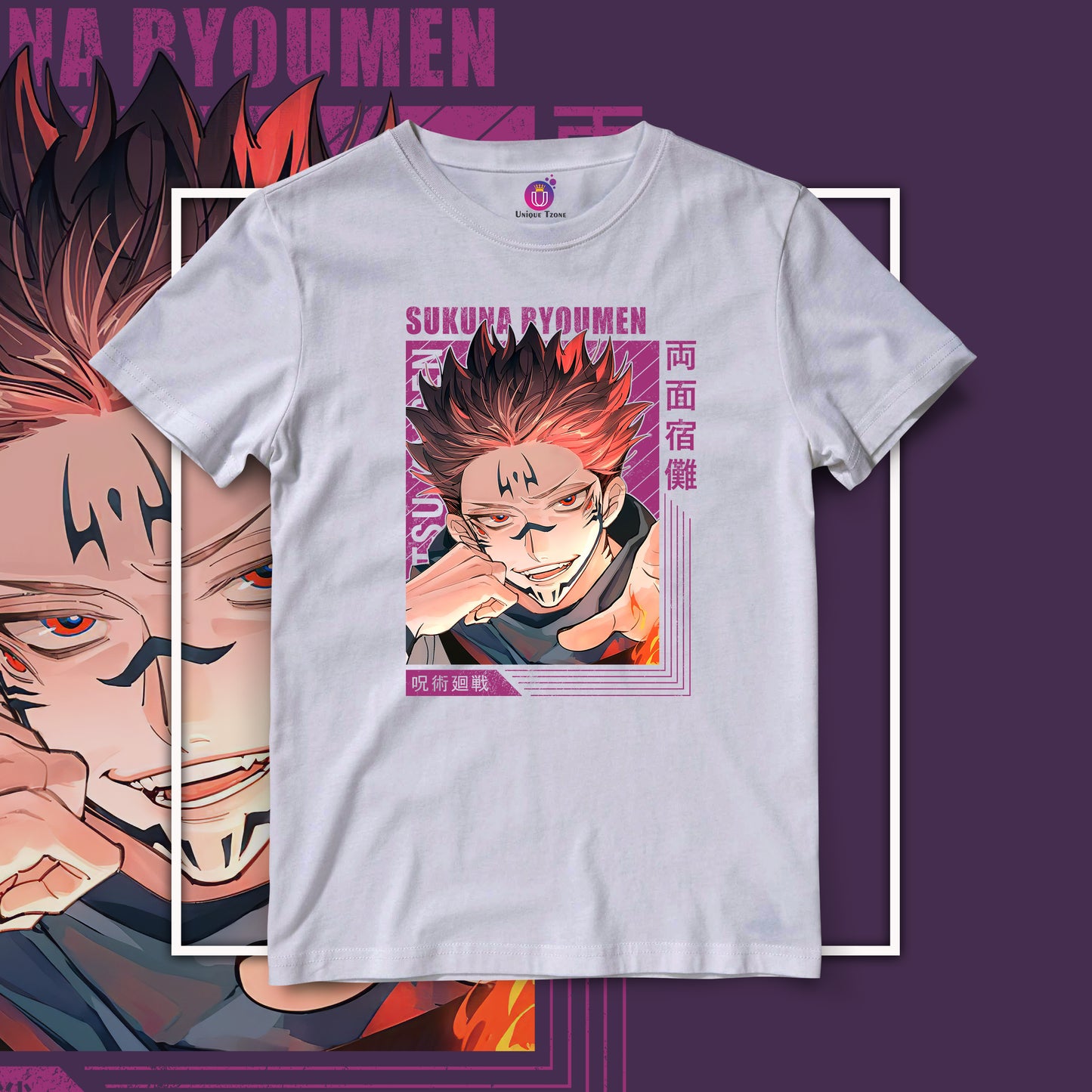 Sukuna Ryomen Jujutsu Kaisen Half Sleeve Unisex Anime Tshirt