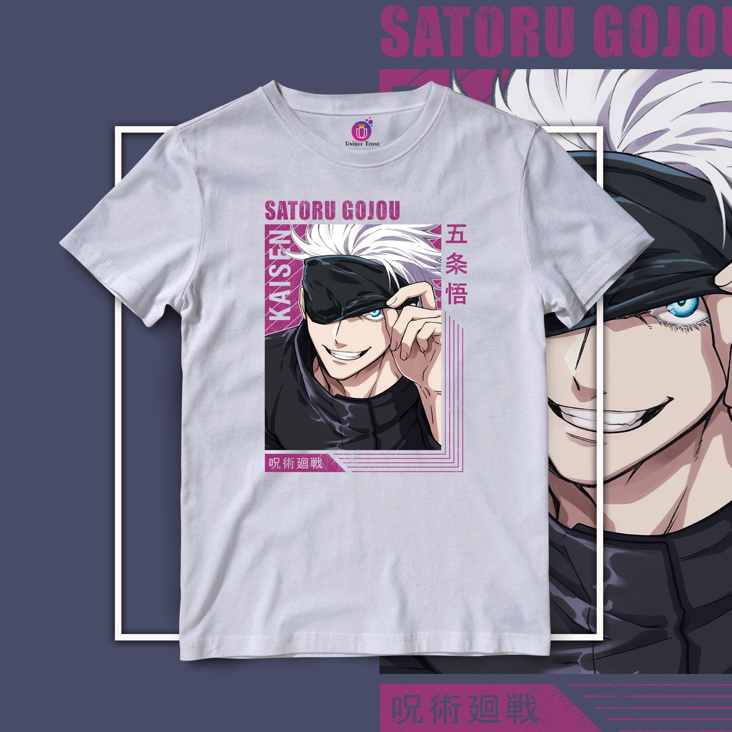 Satoru Gojo Jujutsu Kaisen Anime Graphics Half Sleeve Unisex Tshirt