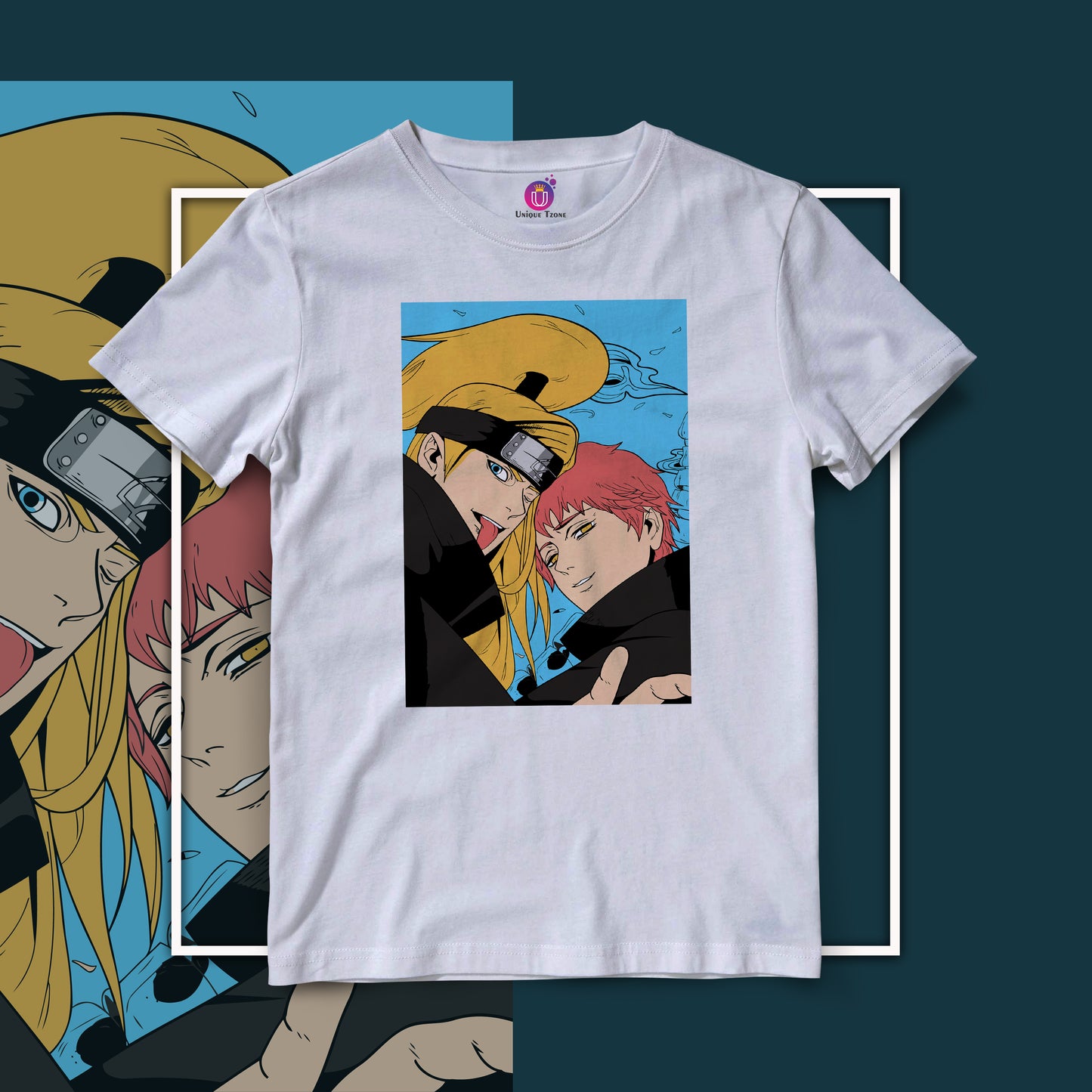 Minato And Kushina Naruto Half Sleeve Round Neck Unisex Anime Tshirt