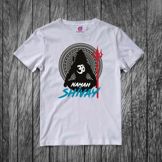 Bholenath Om Namah Shivay Round Neck Half Sleeve Unisex Pure Cotton Tshirt