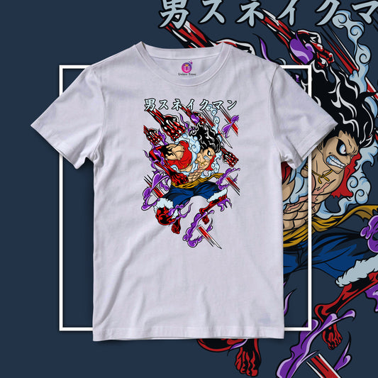 Action Mood One Piece Anime Graphics Half Sleeve Unisex Round Neck Cotton Tshirt