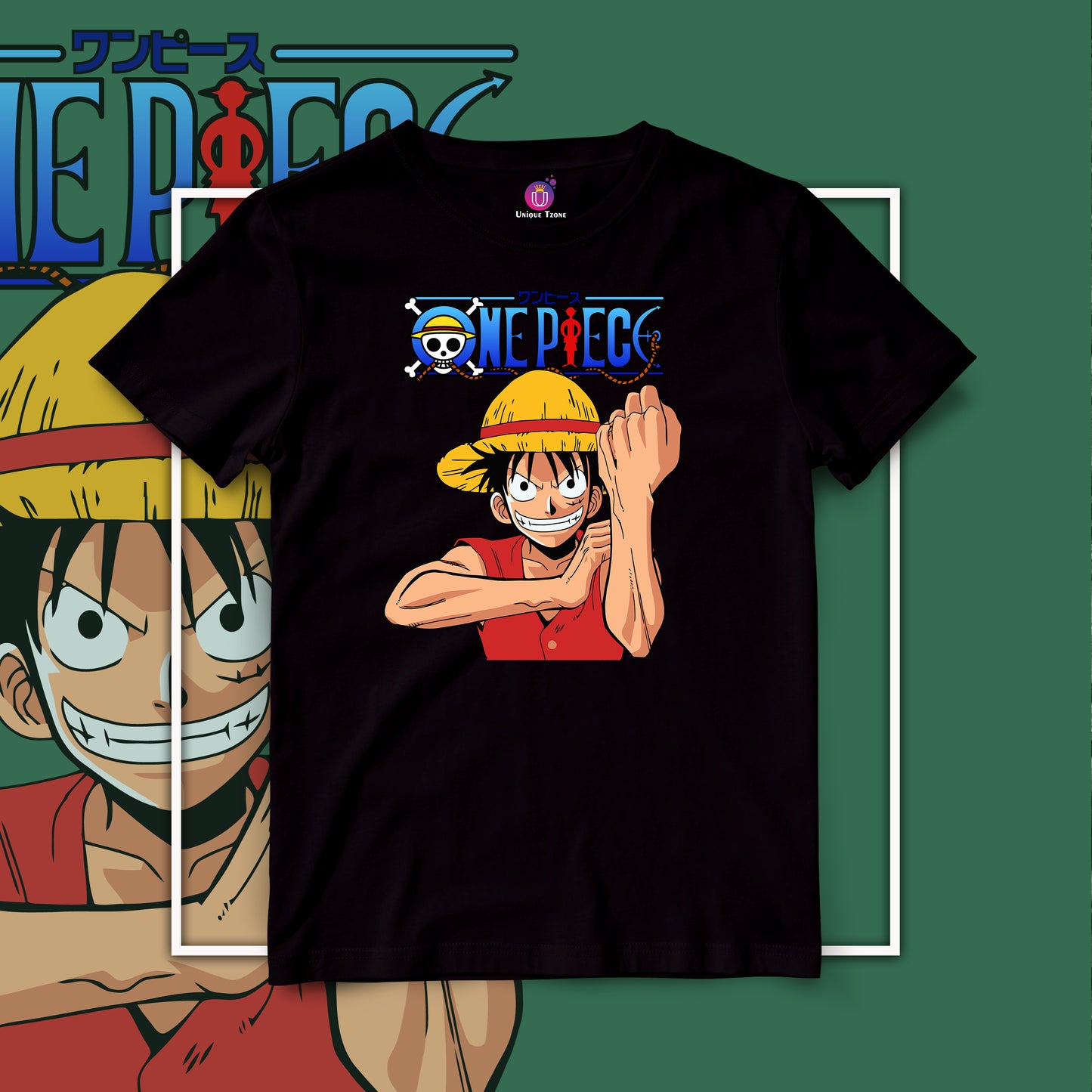 Funny Luffy One Piece Half Sleeve Unisex Anime Tshirt