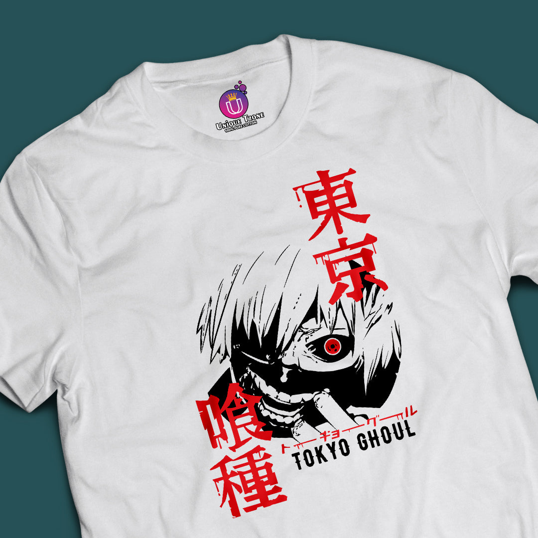 Ghoul Transform Tokyo Ghoul Anime Graphics Half Sleeve Round Neck Unisex Tshirt