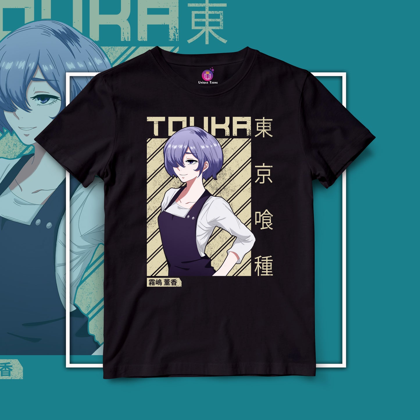 Touka Kirishima Tokiyo Ghoul Anime Graphics Half Sleeve Unisex Cotton Tshirt