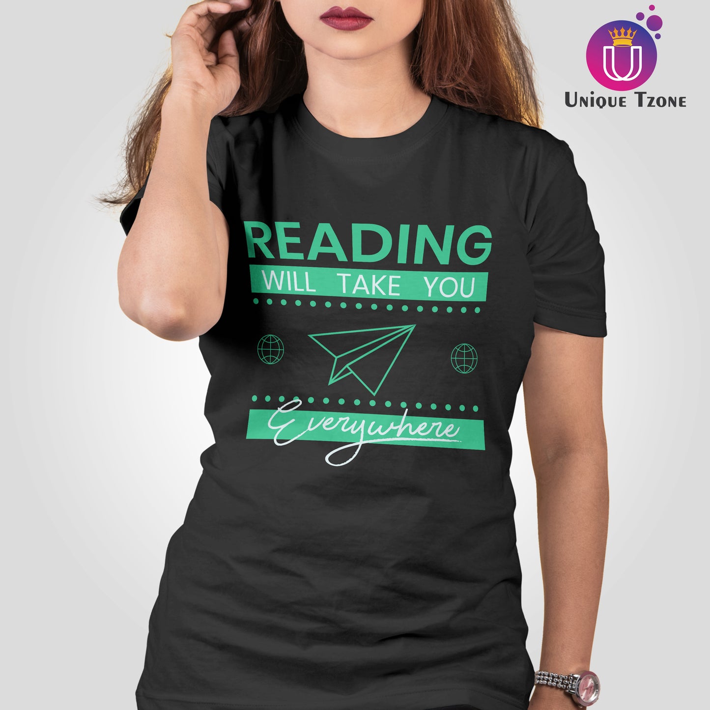 Reading Will Take You Everywhere Round Neck Half Sleeve Cotton T-shirt