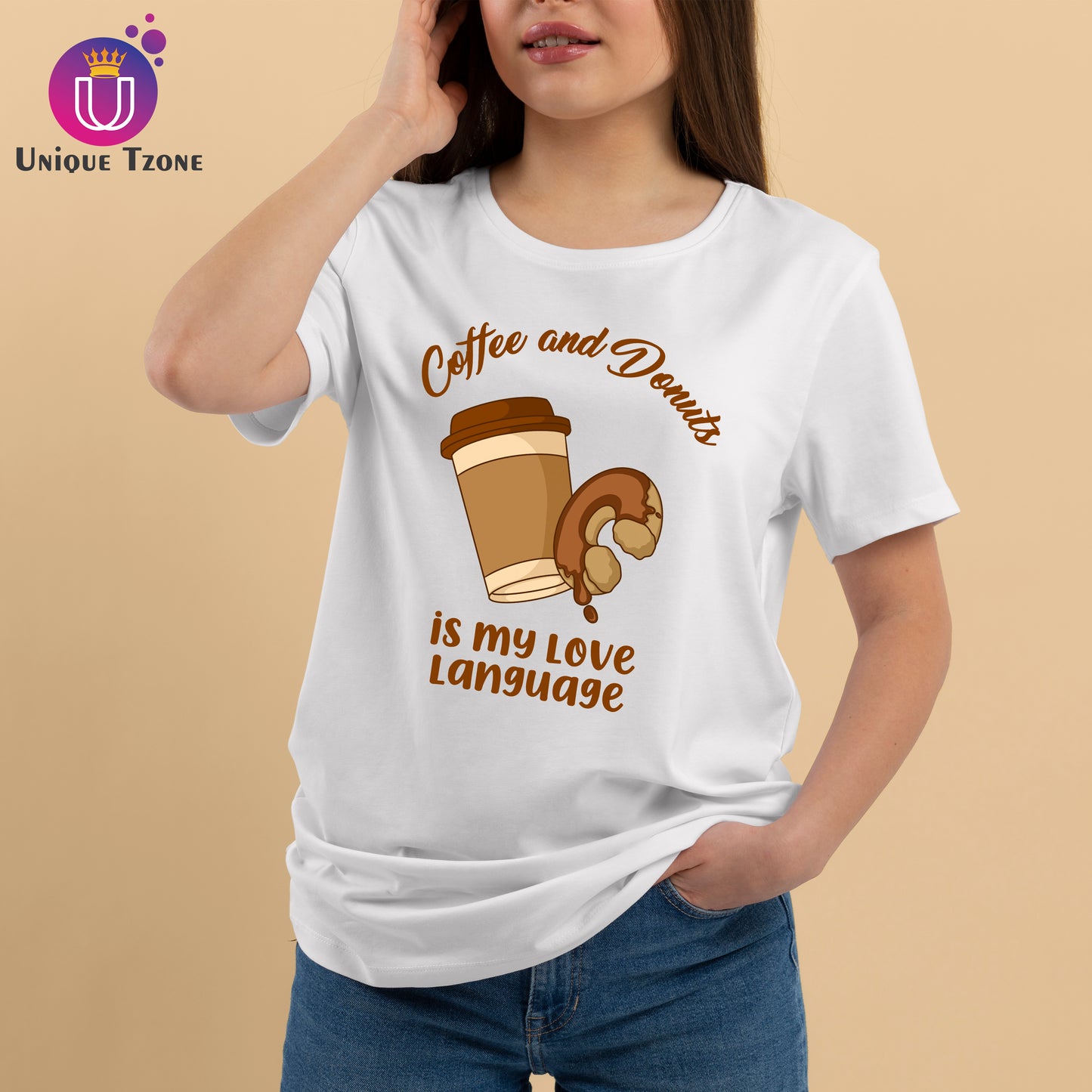 Coffee And Donuts Is My Love Language White Half Sleeve Cotton T-shirt