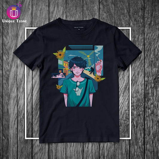 Sweet Boy Anime Women Round Neck Half Sleeve Cotton T-shirt