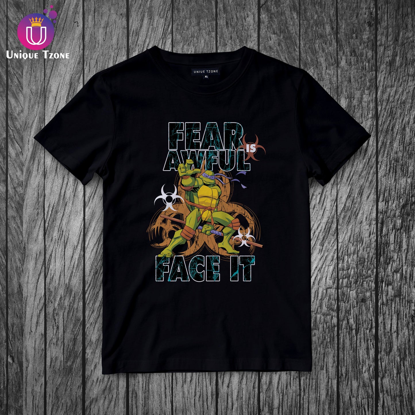 Fear Is Awful Teenage Mutant Ninja Turtle Half Sleeve Cotton T-shirt