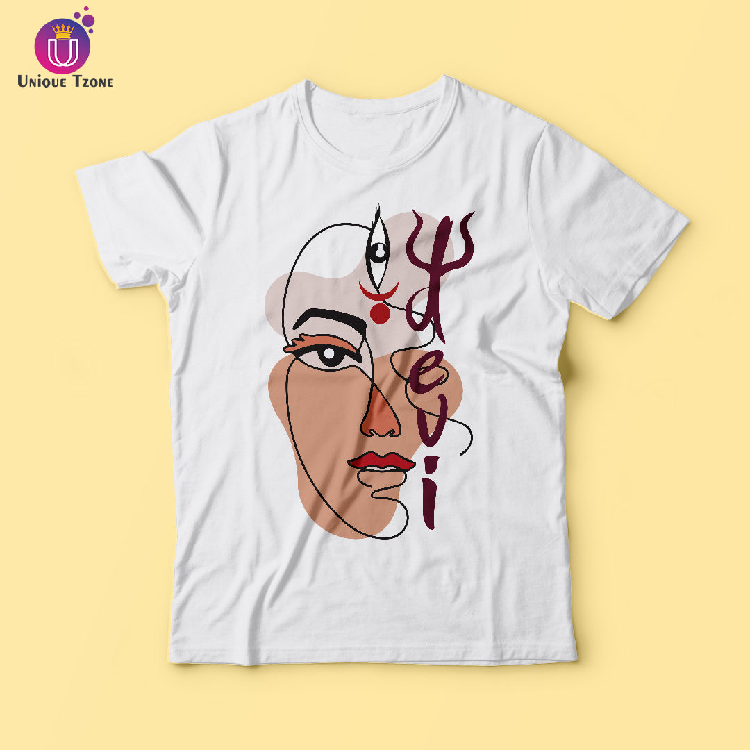 Devi Round Neck Cotton Premium Graphics T-shirt