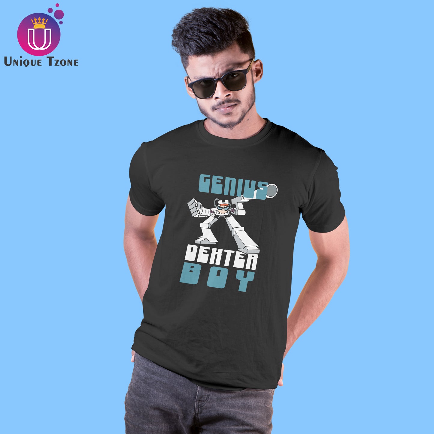 Genius Dexter Boy Round Neck Half Sleeve Men's Cotton T-shirt