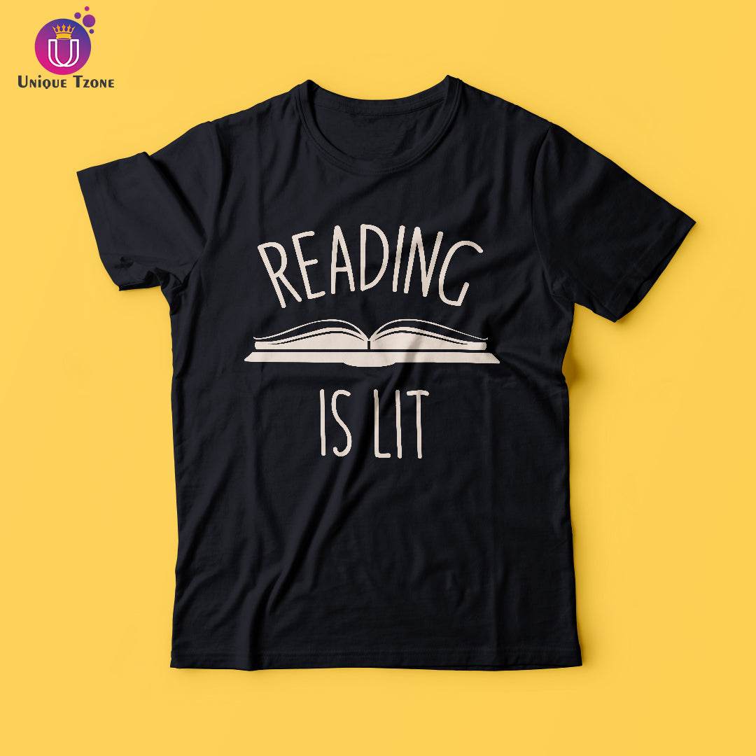 Reading Is Lit Half Sleeve Cotton T-shirt