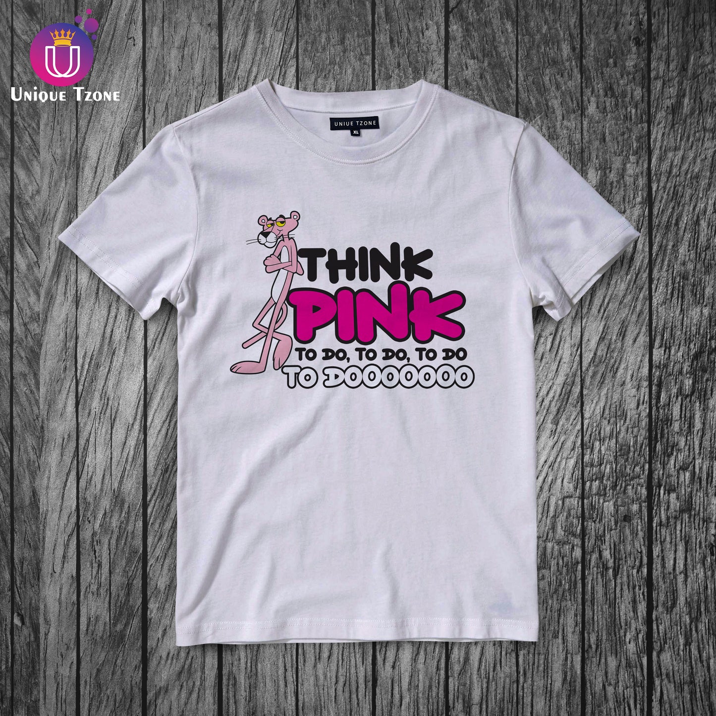 Think Pink Women Round Neck Cotton Half Sleeve T-shirt