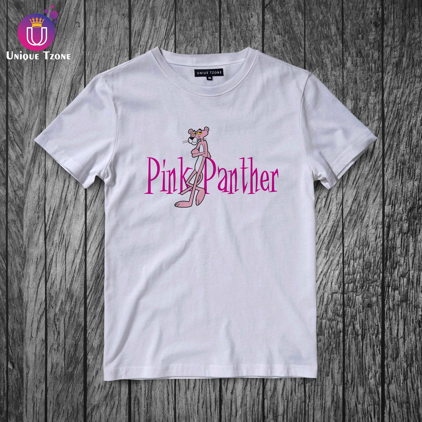 Pink Panther Women Cotton Graphics Half Sleeve T-shirt