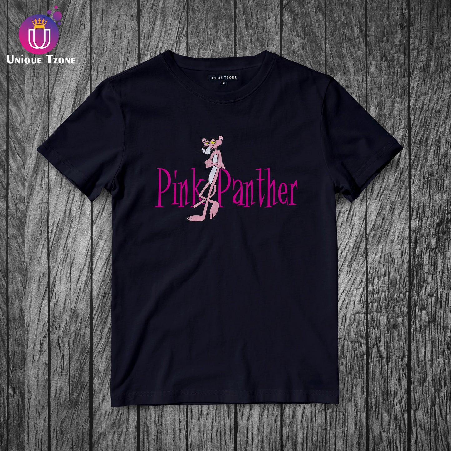 Pink Panther Women Cotton Graphics Half Sleeve T-shirt