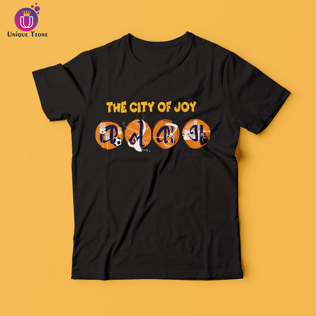 The City of Joy Bengali Graphics Cotton Round Neck Tshirt