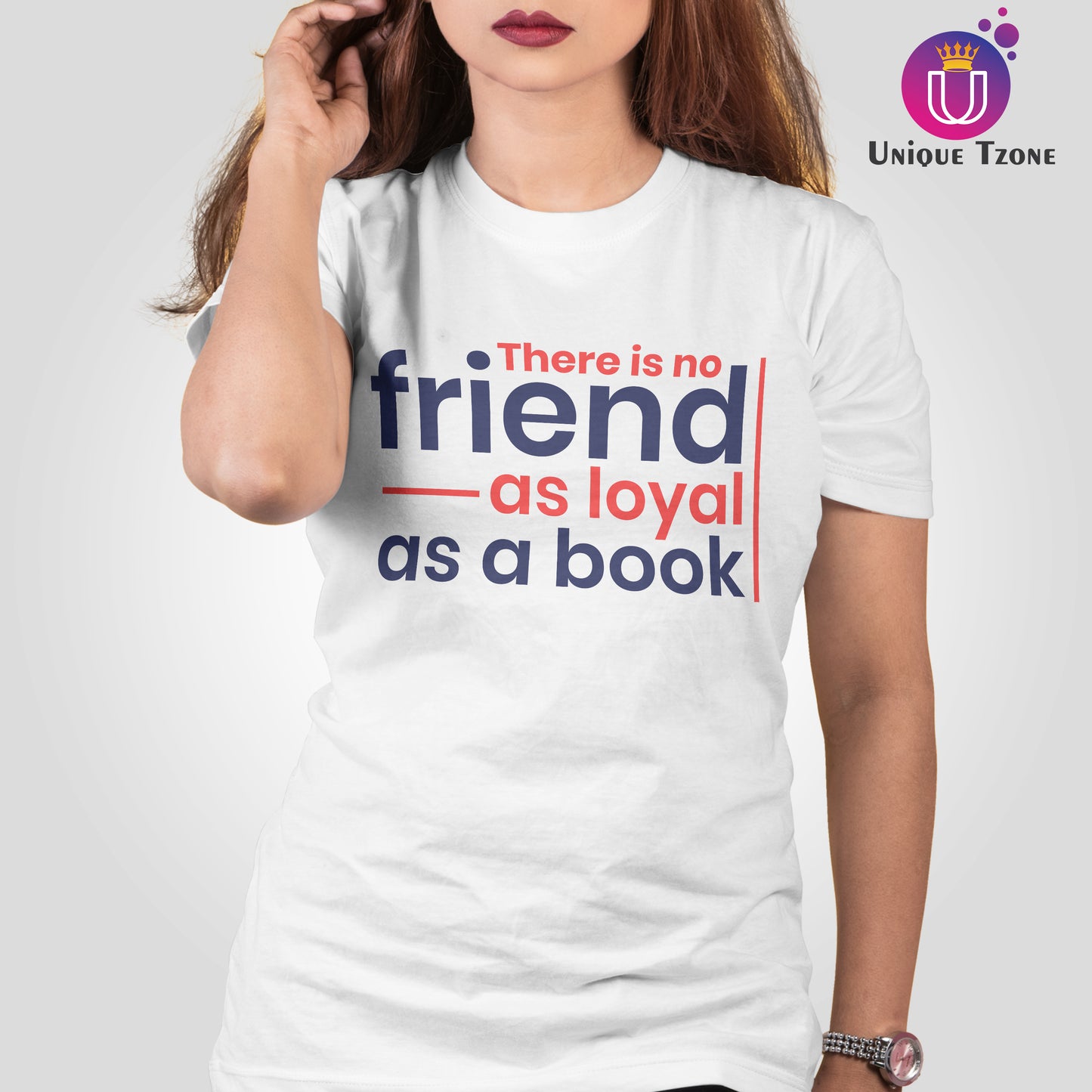 There Is No Friend As Loyal As A Book Round Neck Cotton Half Sleeve T-shirt