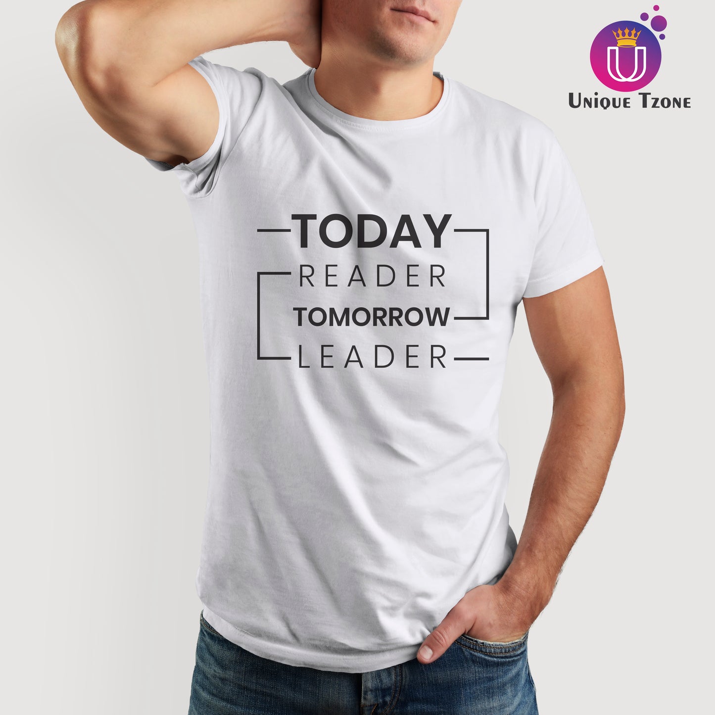 Today Reader Tomorrow Leader Half Sleeve Cotton T-shirt
